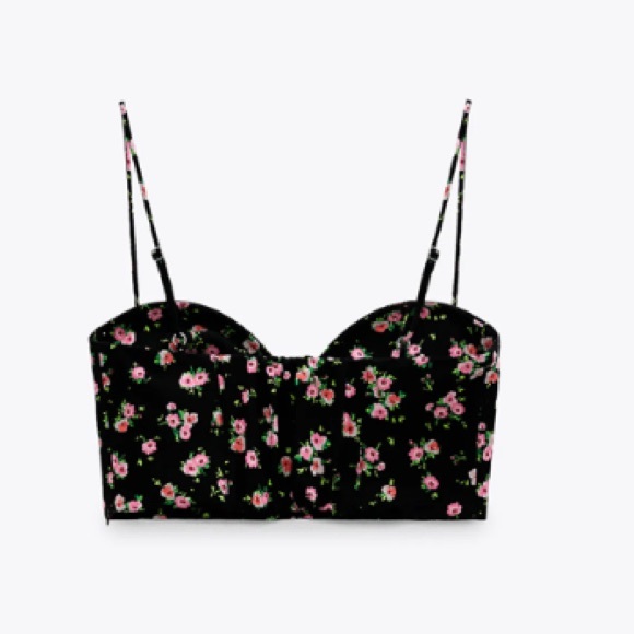 Zara set floral corset high waist belted skirt NWT bloggers favorite - Picture 6 of 13